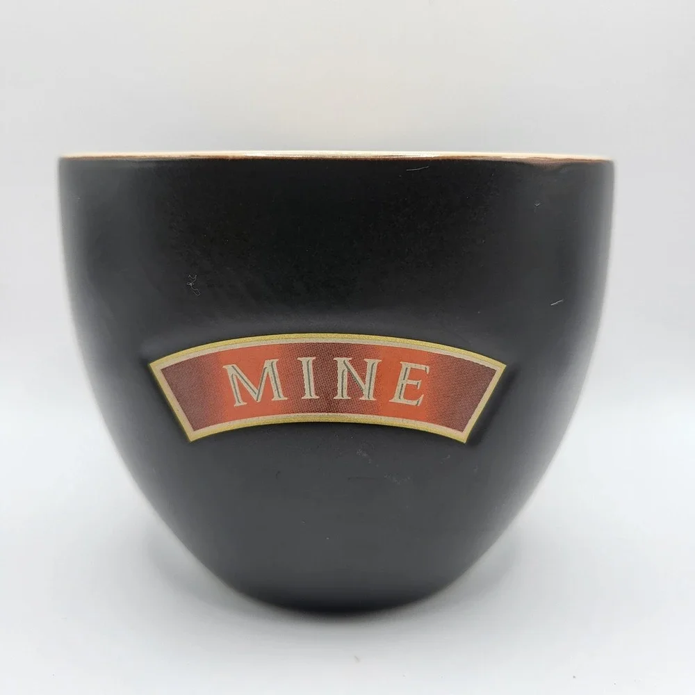 Baileys Irish Cream Yours Mine Ceramic Cups‎ Set Black Gold Espresso